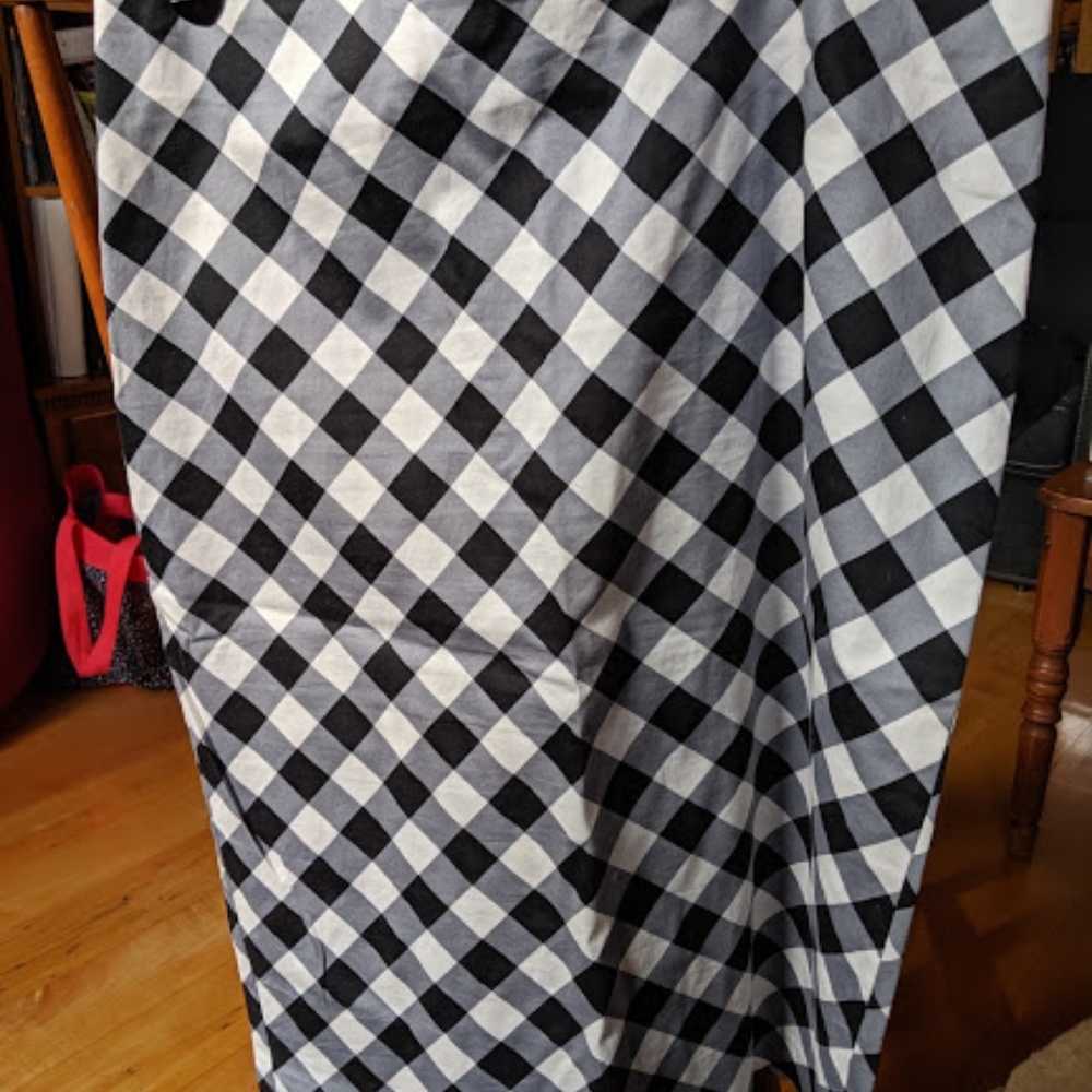 Black and White Checkered Pencil Skirt